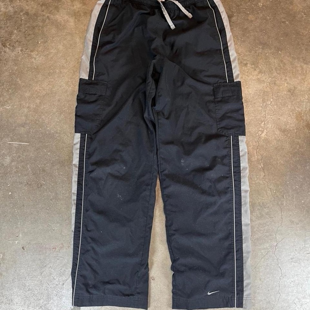 Vintage Y2K Nike black nylon jogger track pants Men's large